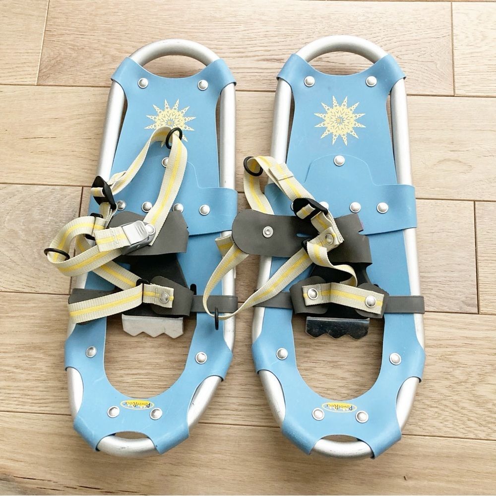 Blue and Yellow kids snow shoes